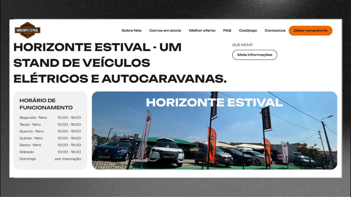 Головна сторінка сайту для бізнесу «Horizonte Estival»